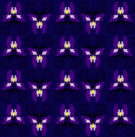 pattern with iris and curl  seamless textureのイラスト素材