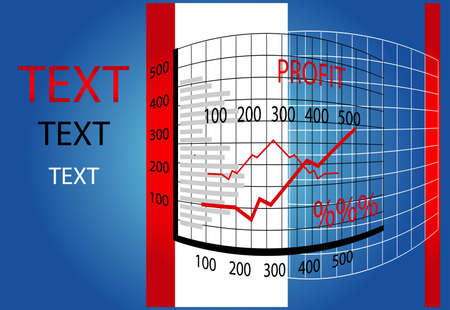 business chart on blue backgroundのイラスト素材