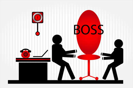 two  fight man in officeのイラスト素材