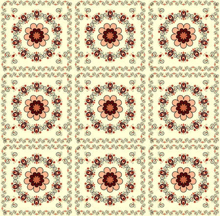 pattern with curl and flower seamless texture