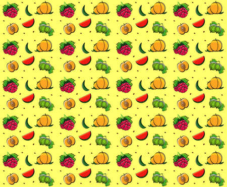 fruits of summer seamless textureのイラスト素材