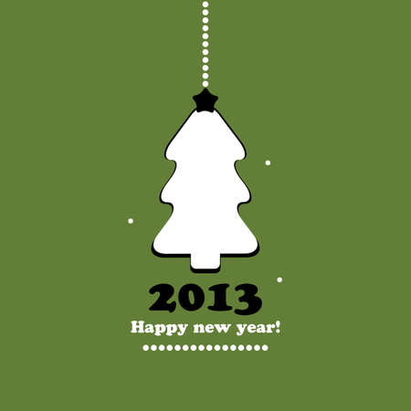 christmas tree new year cardのイラスト素材