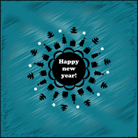 christmas tree new year card のイラスト素材