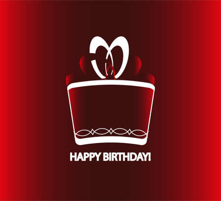 Happy birthday card with gift.のイラスト素材