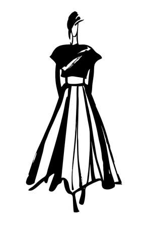 Fashion woman sketchのイラスト素材