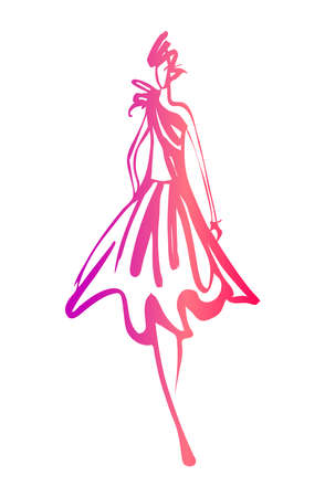 Fashion woman sketchのイラスト素材