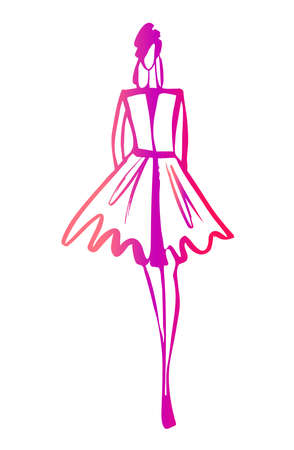 Fashion woman sketchのイラスト素材