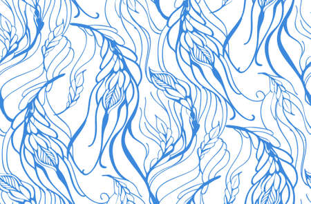 Floral seamless pattern with feather vector illustrationのイラスト素材