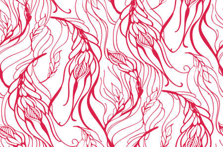 Floral seamless pattern with feather vector illustrationのイラスト素材