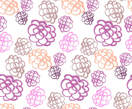 Floral decorative seamless pattern hand drawn, vector illustrationのイラスト素材