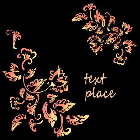 Floral design card, invitation card with flowers.のイラスト素材