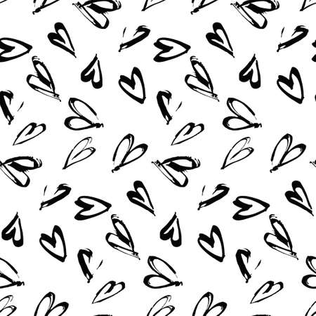 Abstract seamless background pattern with hearts, hand painted.のイラスト素材