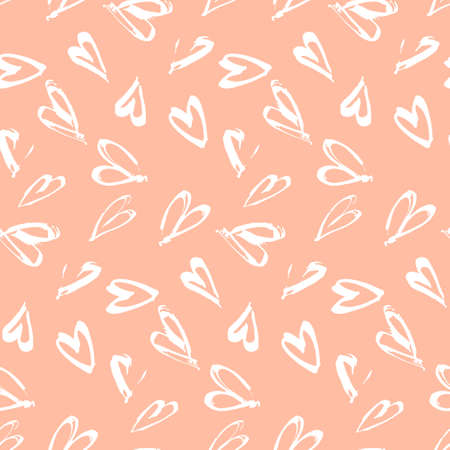 Abstract seamless background pattern with hearts, hand painted.のイラスト素材