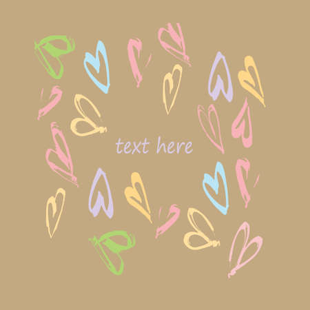 Love you card, wediing card, invitation template wih heats. Vector illustration hand painted.のイラスト素材