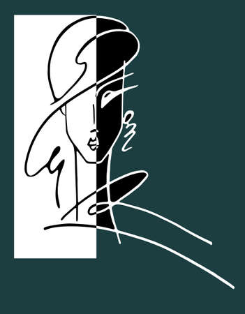 beautiful woman faceのイラスト素材