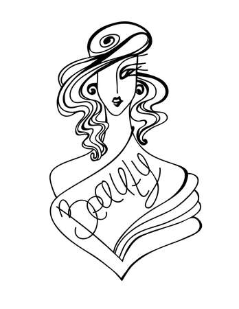 beautiful woman faceのイラスト素材