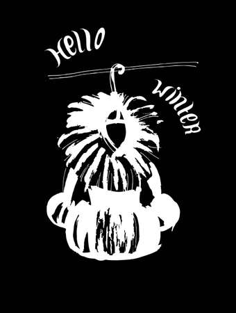 Winter jacket. Hello winter card.のイラスト素材