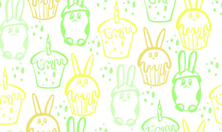 Easter seamless background pattern. Vector illustration hand drawn.のイラスト素材