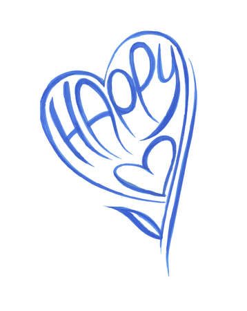 Heart hand drawn, vector illustration.のイラスト素材