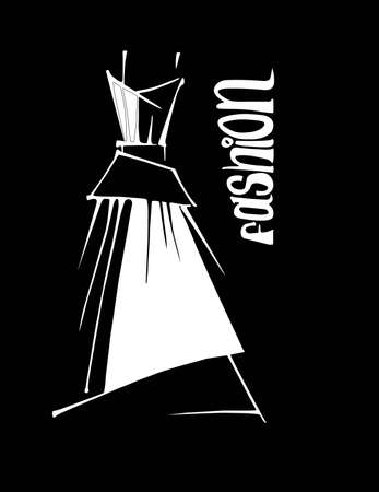 Woman dress, vector illustration hand drawn. Sale dress.のイラスト素材