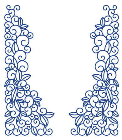 Swirls vector illustration hand drawn. Line art. Design template.のイラスト素材