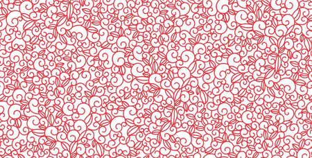 Swirls seamless background pattern. Vector illustration hand drawn. Wrapping paper, fabric swatch.のイラスト素材