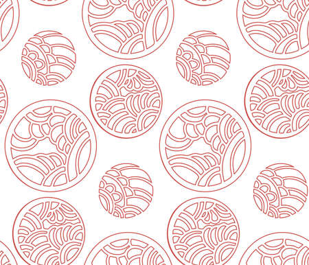 Abstract seamless background . Circlies pattern in oriental style. Vector illustration.のイラスト素材