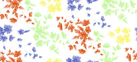 Floral seamless background pattern with fantasy flowers and leaves  Line art. Embroidery flowers....