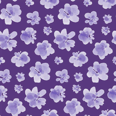 Floral seamless background pattern. Watercolor flowers hand painted, illustration.のイラスト素材