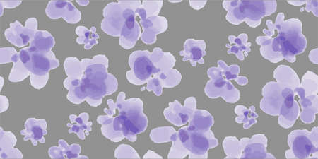 Floral seamless background pattern. Watercolor flowers hand painted, vector illustration.のイラスト素材