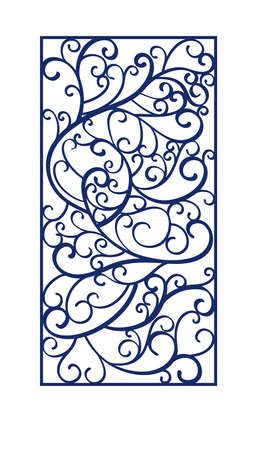 Laser cut vector panel. Cutting paper, wood, metal. Swirls vector illustration hand drawn. Line art.のイラスト素材