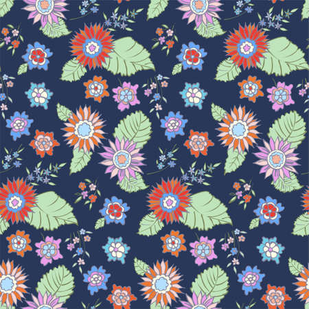 Floral seamless background pattern. Vector illustration for textile, wrapping paper, wallpaper, ??urtains.のイラスト素材