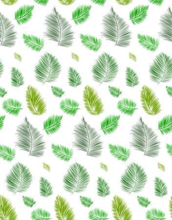 Seamless background pattern with palm leaves. Tropical plants silhouettes , vector illustration.のイラスト素材