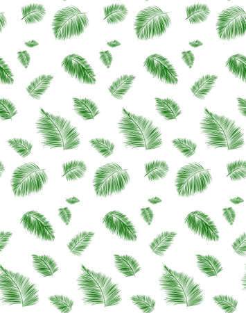 Seamless background pattern with palm leaves. Tropical plants silhouettes , vector illustration.のイラスト素材