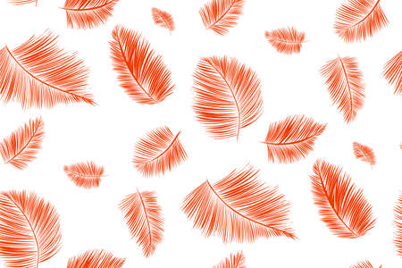 Seamless background pattern with palm leaves. Tropical plants silhouettes , vector illustration.のイラスト素材