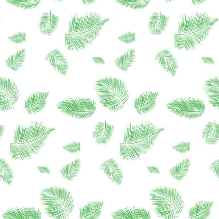 Seamless background pattern with palm leaves. Tropical plants silhouettes , vector illustration.のイラスト素材