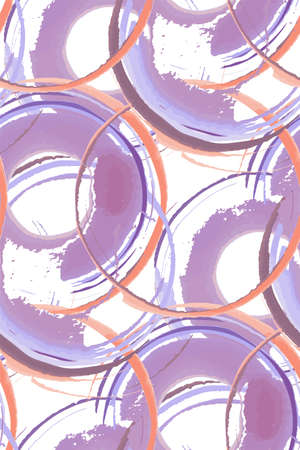 Watercolor seamless circles pattern hand painted. Vector illustration, fabric swatch, wrapping paper.のイラスト素材