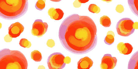 Watercolor seamless circles pattern hand painted . Vector illustration , fabric swatch ,wrapping paper.のイラスト素材