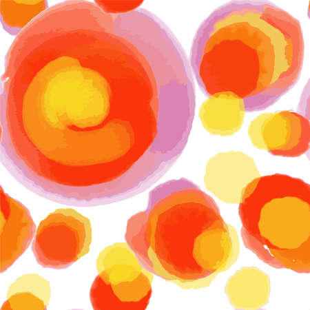 Watercolor seamless circles pattern hand painted . Vector illustration , fabric swatch ,wrapping paper.のイラスト素材