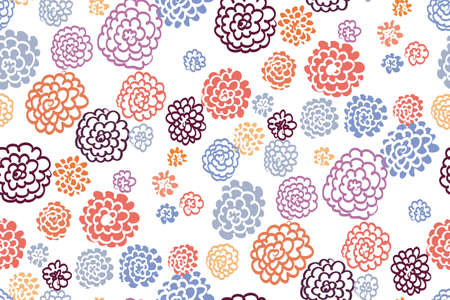 Floral seamless background pattern with  flowers , spring - summer season. Vector illustration for textile, wrapping paper, wallpaper, ?urtains .のイラスト素材