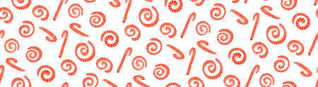 Christmas seamless pattern with candy. Vector illustration hand drawn.のイラスト素材