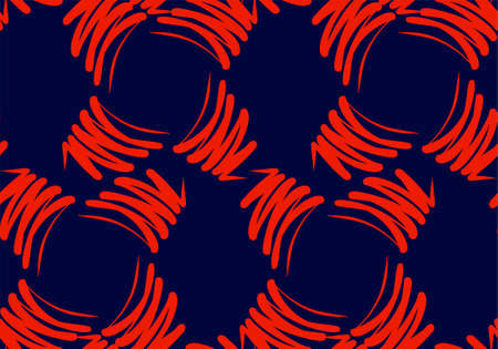 Seamless background circular pattern in retro style. Wrapping paper, wallpaper, fabric swatch. Vector illustration.のイラスト素材