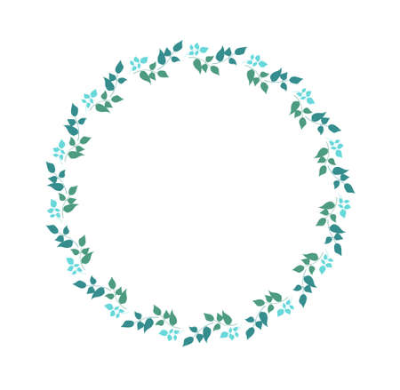 Wreath with roses flowers hand drawn isolated on white. Round frame for invitation ,wedding, birthday card, vector illustration.のイラスト素材