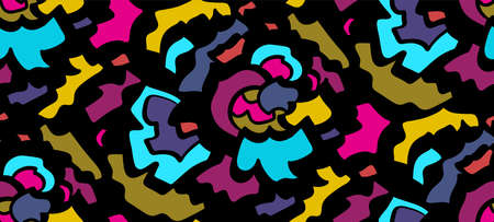 Abstract seamless background pattern in memphis style. Colorful shapes , vector illustration hand drawn. Pop art design.のイラスト素材