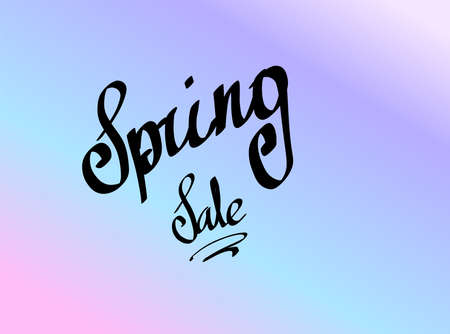 Hand drawn lettering. Spring Sale isolated. Vector illustration. Lettering design background.のイラスト素材