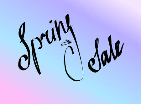 Hand drawn lettering. Spring Sale isolated. Vector illustration. Lettering design background.のイラスト素材