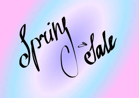 Hand drawn lettering. Spring Sale isolated. Vector illustration. Lettering design background.のイラスト素材