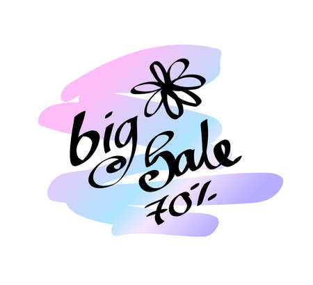 Hand drawn lettering. Spring Sale isolated. Vector illustration. Lettering design background.のイラスト素材