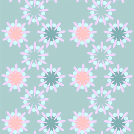 Cute seamless pattern in retro style. Round shapes, vector illustration.のイラスト素材