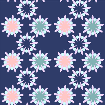 Cute seamless pattern in retro style. Round shapes, vector illustration.のイラスト素材